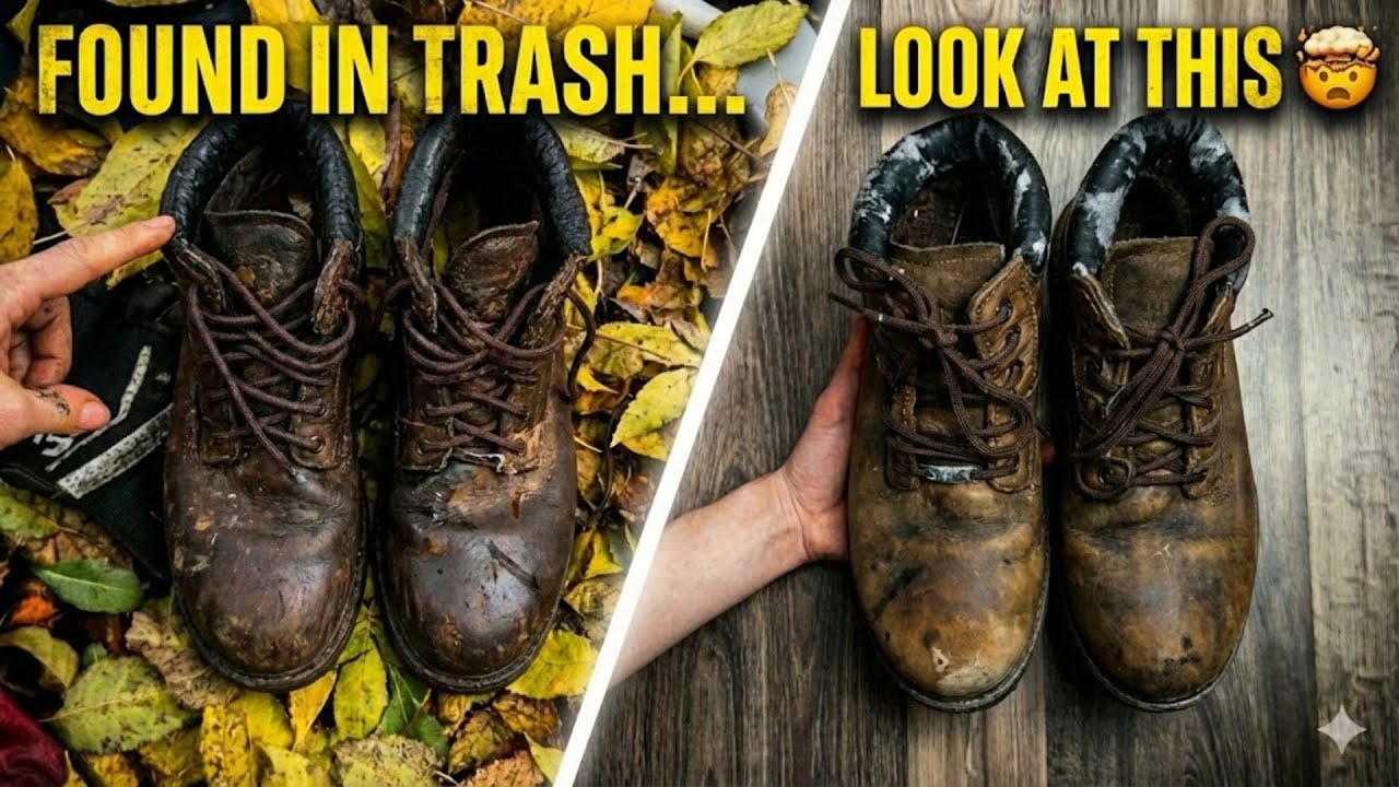 Trash to Clean 😱 Restoring Dirty Boots I Found in the Garbage #foundintrash #bootcleaning