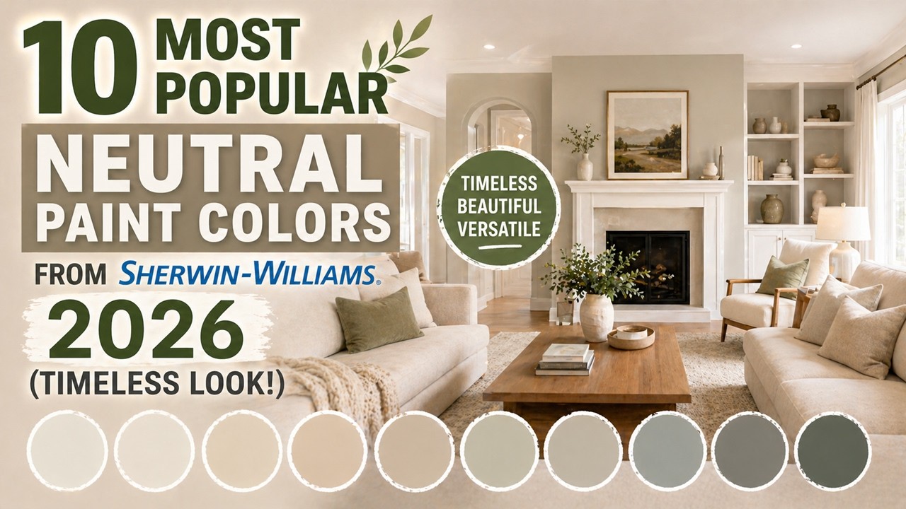 10 Most Popular Neutral Paint Colors from Sherwin-Williams 2026 (Timeless Look!)