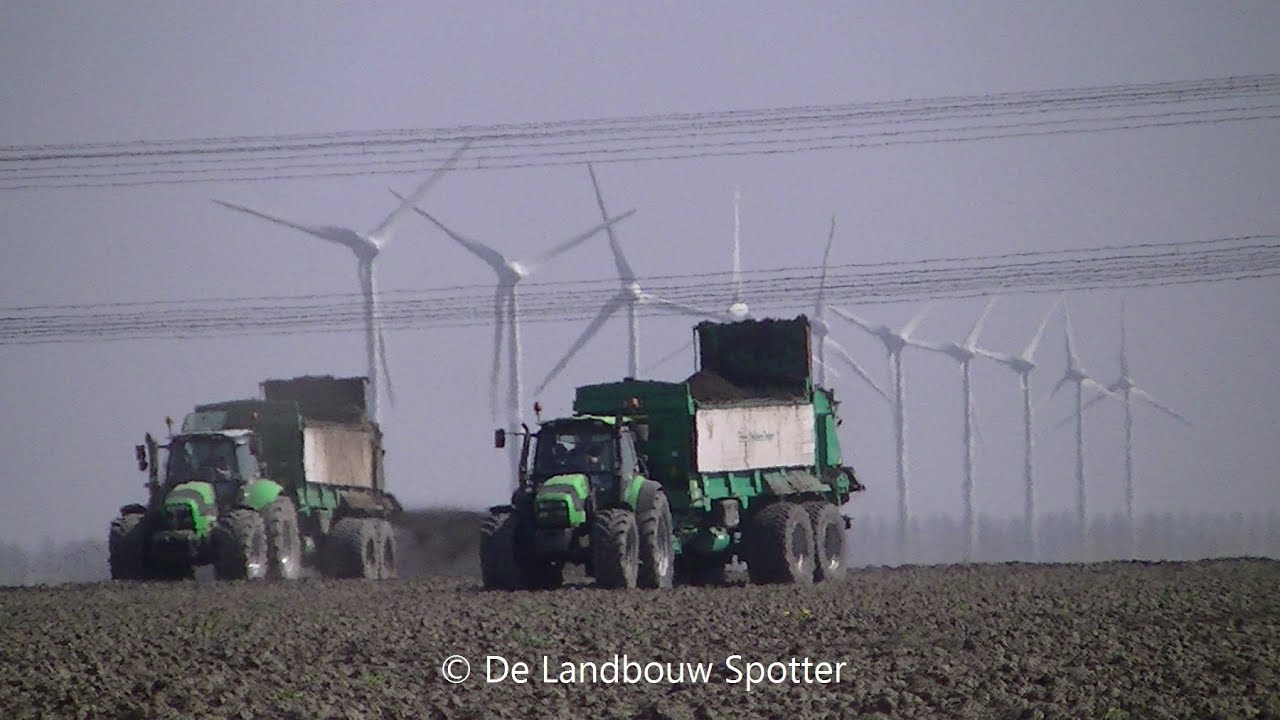 Mest strooien | Firma Beekman | 2X Deutz | MF 6470 | Atlas 1304 | Vaassen | Flevopolder