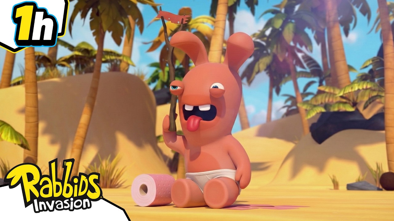 Can Rabbids Survive on a Deserted Island? 🤣🏝️ Rabbids Invasion 🐰 Full Episodes | Kids Cartoons