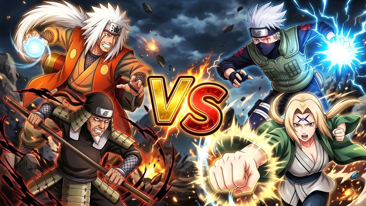 Jiraiya & Hiruzen Sarutobi vs Kakashi Hatake & Tsunade🔥 Legendary Sannin vs Hokage | Ultimate Battle