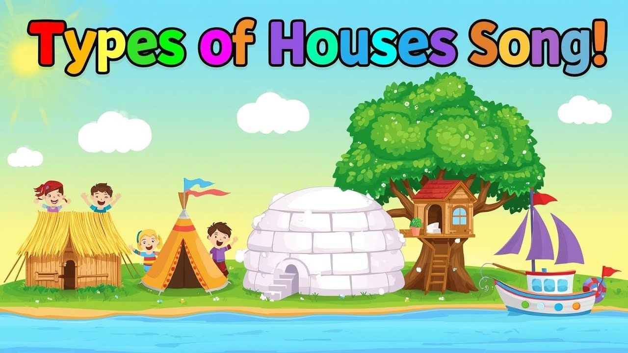 🏠 Types of Houses Song for Kids | Fun & Easy Learning Rhyme