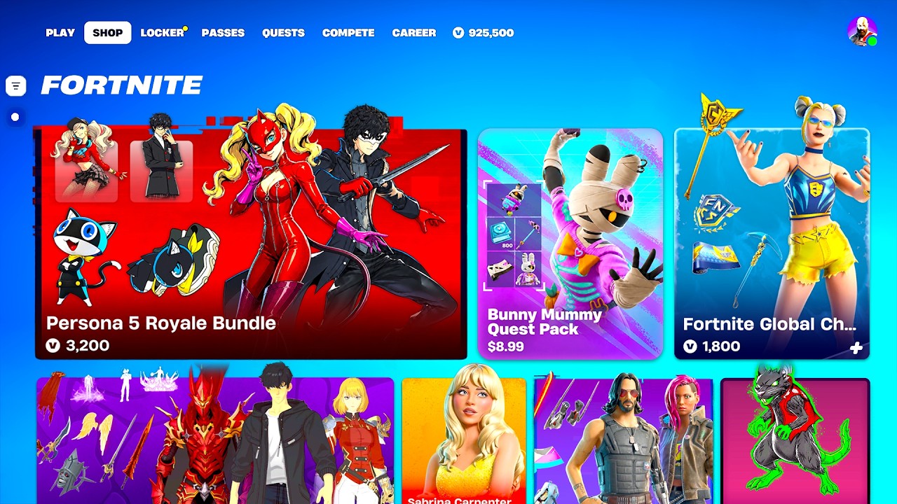 Fortnite ALL NEW LEAKED & RETURNING SHOPS UPDATE (Persona 5, Vbucks Pack, FNCS Bundles, ICONS)