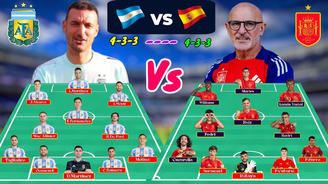 Argentina Vs Spain 2025 Finalissima Match Argentina and Spain Squad Announces Lionel Scaloni~Fuente