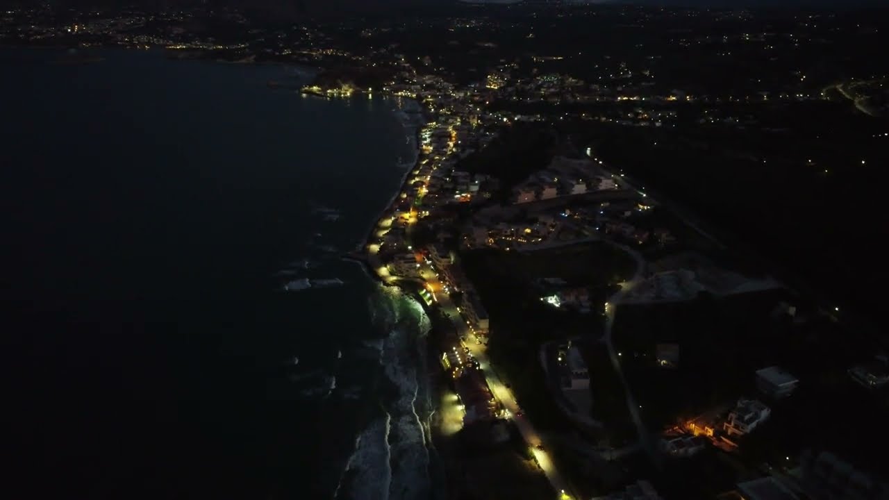 Beach Kalyves In Crete By Night | Dronebeelden