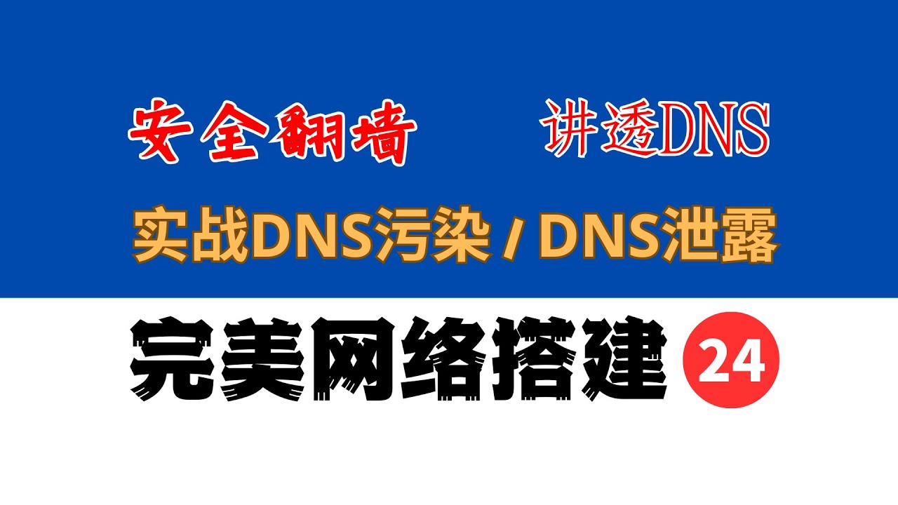 安全翻墙，讲透DNS！实战DNS污染和DNS泄露，完美网络24