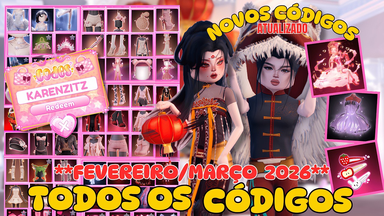 🔓 C&Oacute;DIGOS NOVOS no DRESS TO IMPRESS! RESGATE AGORA 😱 Itens Raros parte 2 (Fevereiro/ Mar&ccedil;o 2026)