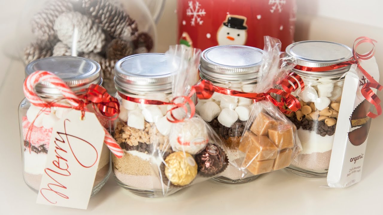 4 HOT COCOA IN-A-JAR FLAVORS (EDIBLE GIFTS)