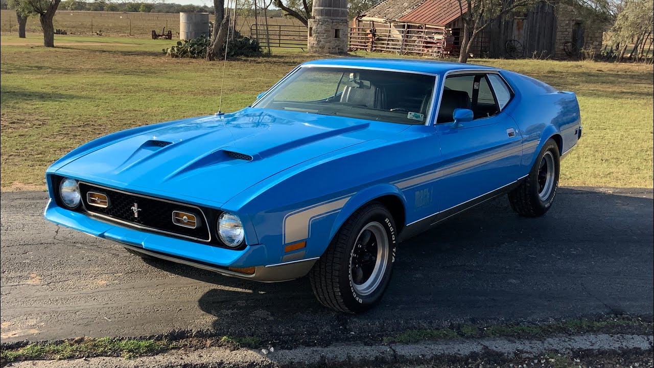 1971 Mustang Mach 1 351ci Cleveland V8 FMX Select-Shift Automatic Rare Grabber Blue 4-Wheel Disc