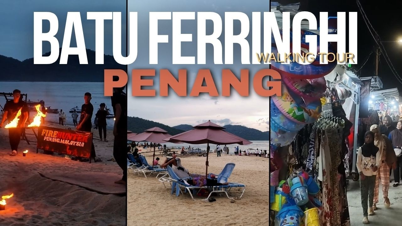 Batu Ferringhi 🇲🇾 Beach Sunset Walk | Penang Famous Night Market Comes Alive