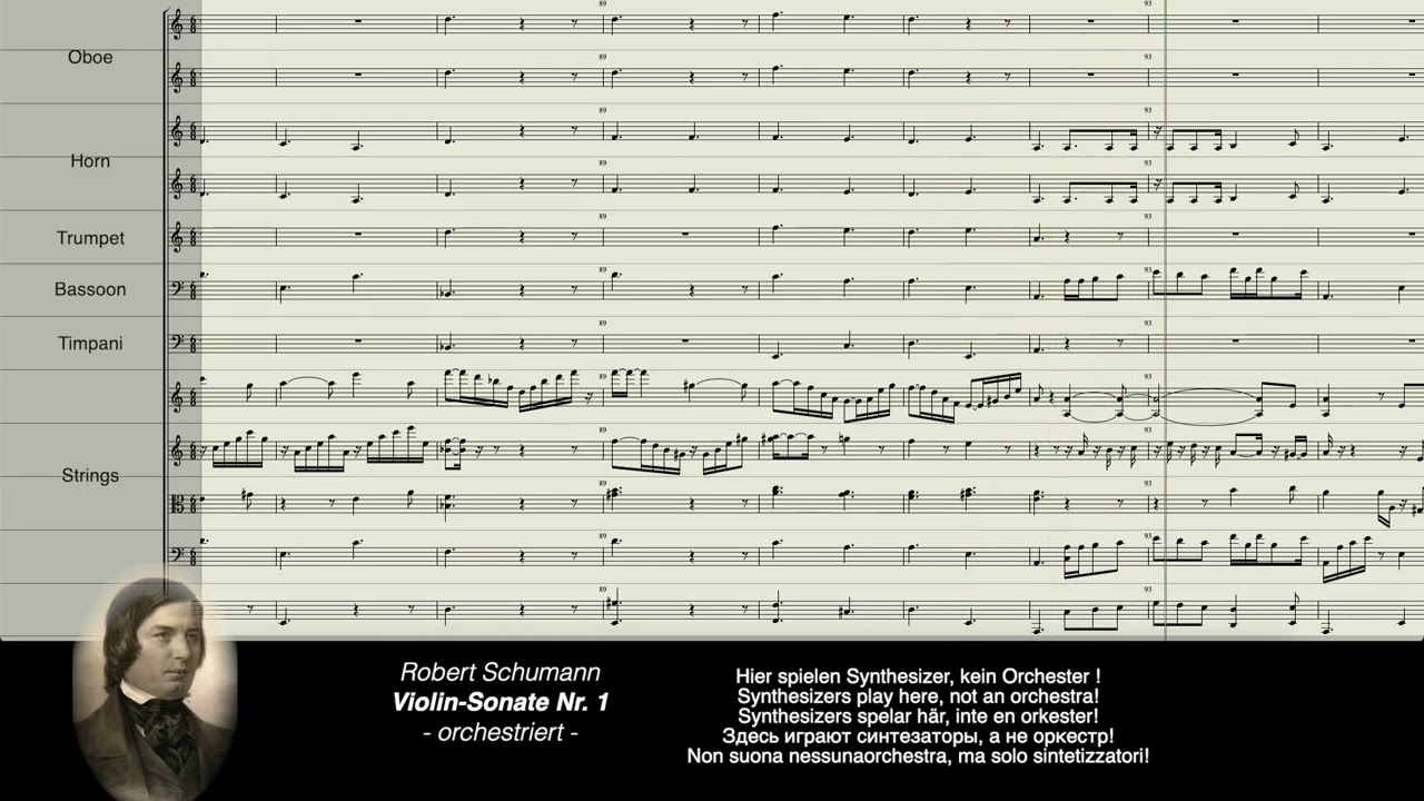 Schumann Digital:  Violin-Sonate Nr. 1, orchestriert