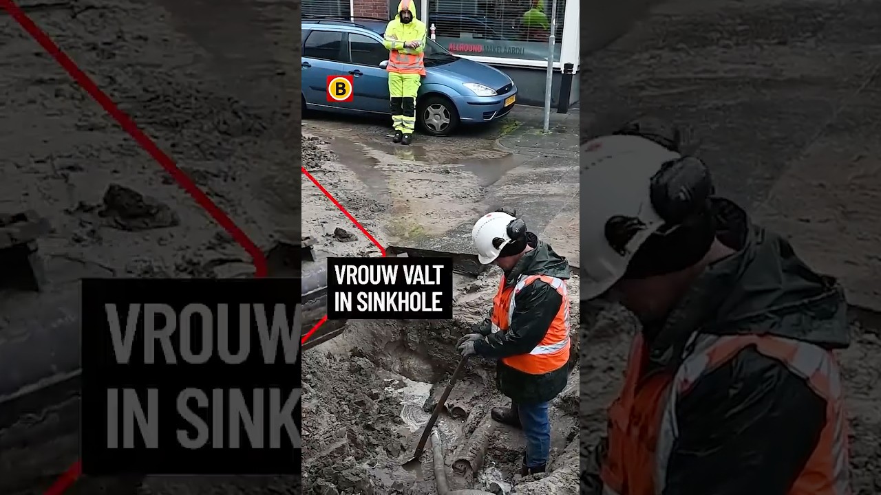 Vrouw valt in sinkhole | #112nieuws