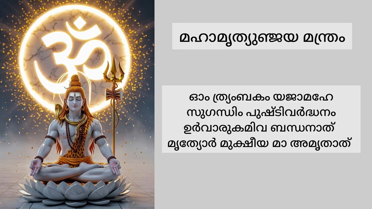 Mahamrityunjaya Mantram | മഹാമൃത്യുഞ്ജയ മന്ത്രം | Samskritha Navaneetham