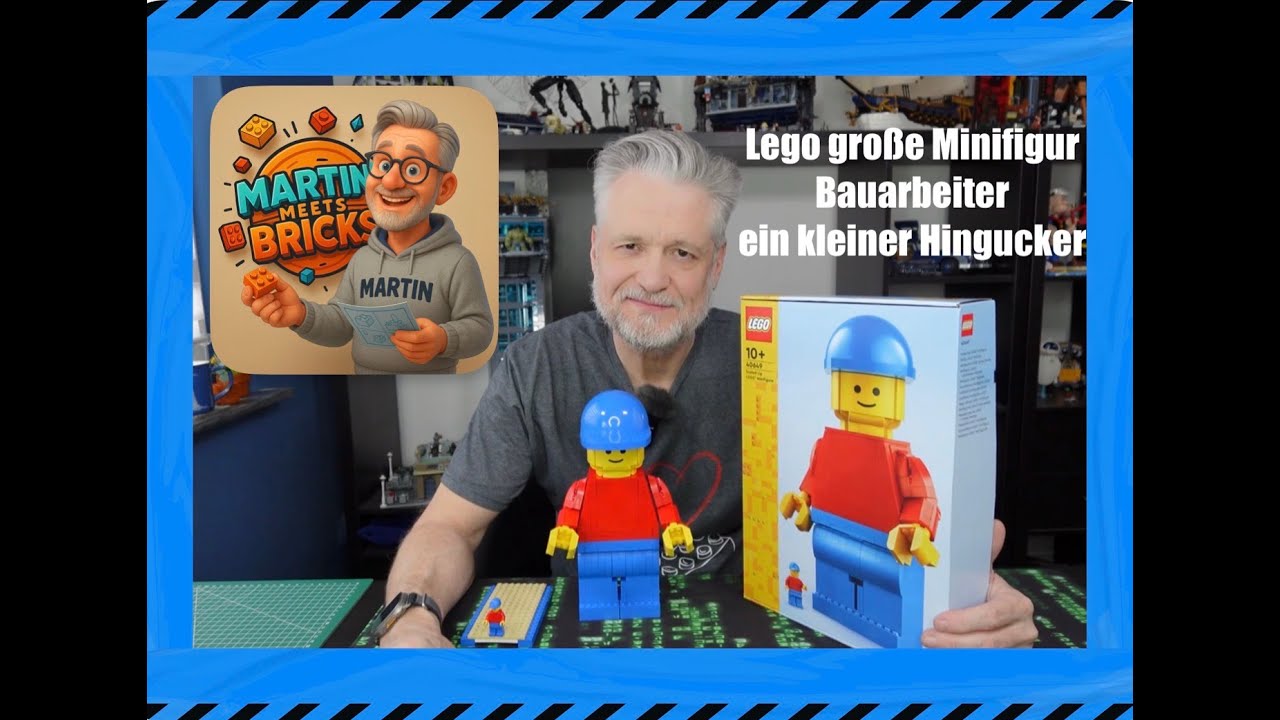 Lego große Minifigur Bauarbeiter ein kleiner Hingucker