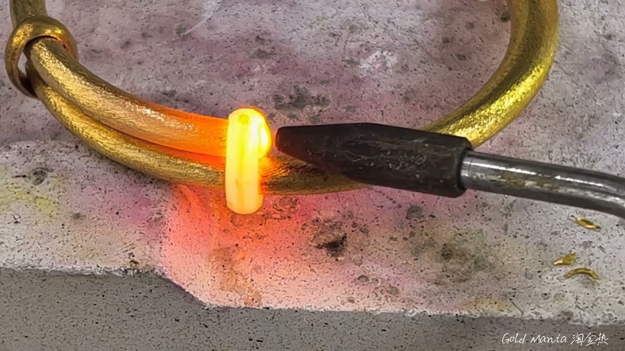 Making a Golden Bangle with Pure 24K Gold | #trending #gold #satisfying #viral #shorts #jewellery