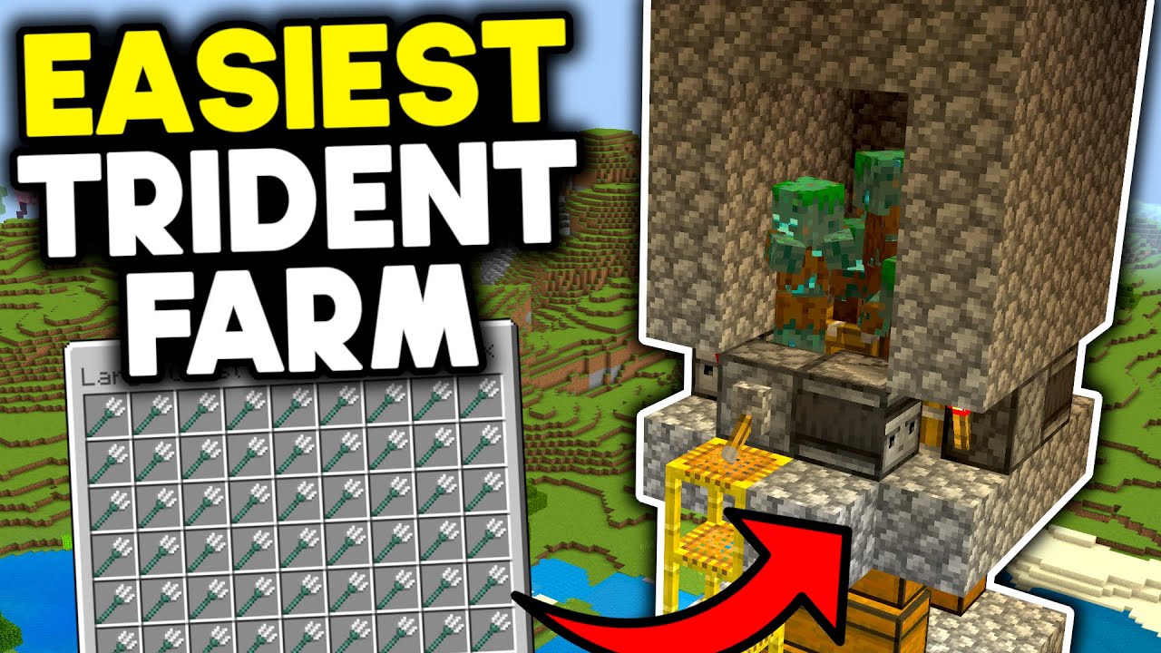 Easiest Trident Farm Minecraft Bedrock 1.21 (2025)