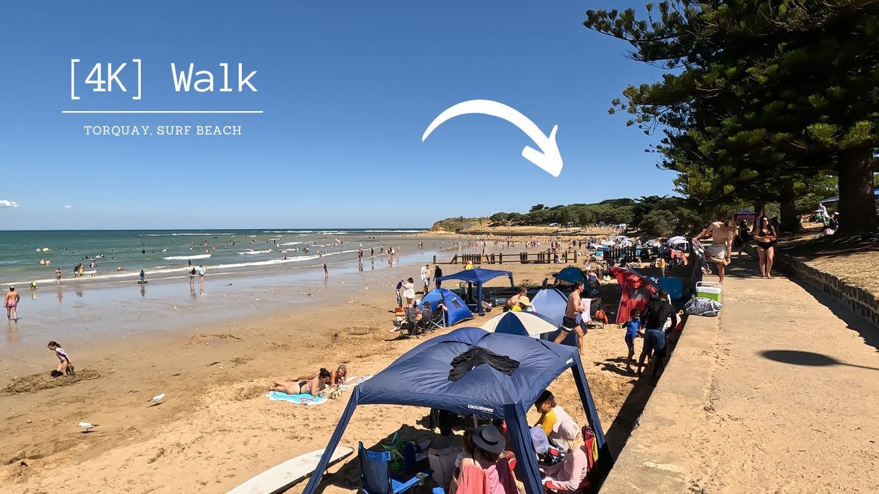Torquay's Front beach | Victoria | [4K] Ambient Walk / ちょっとトーキー歩こう
