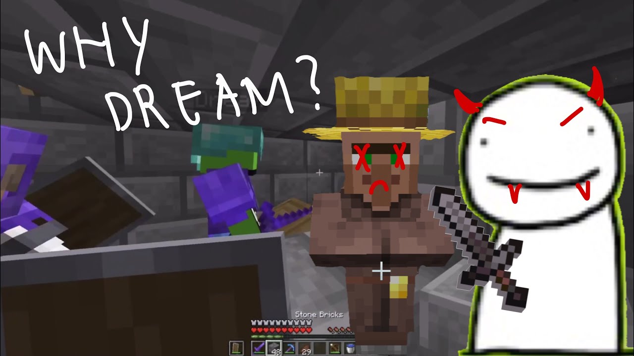 dream kills all the villagers in his smp (stream highlights)