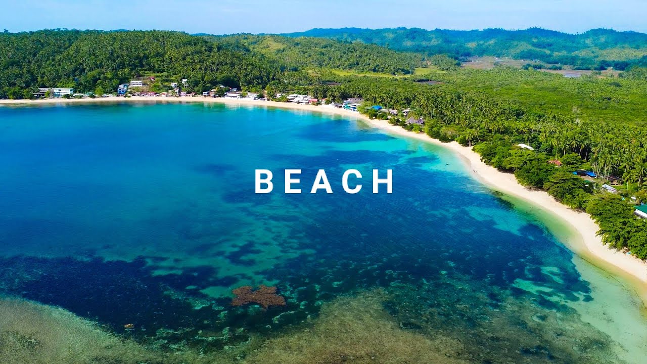 White sand beach Cagwait  - DJI Mini 2 Cinematic drone footage - Surigao del sur