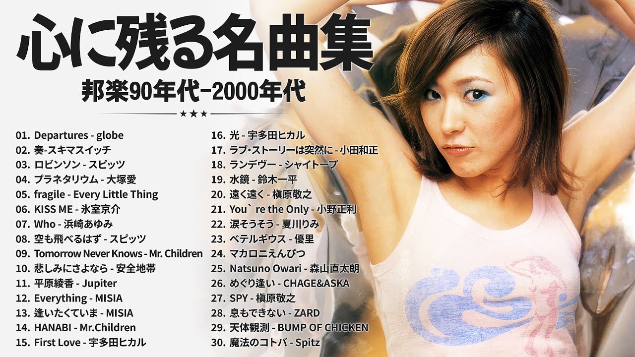 ベストヒットJ-POPメドレー🎶1990〜2000年代神曲集🎶globe, スキマスイッチ, スピッツ, 大塚愛, Every Little Thing