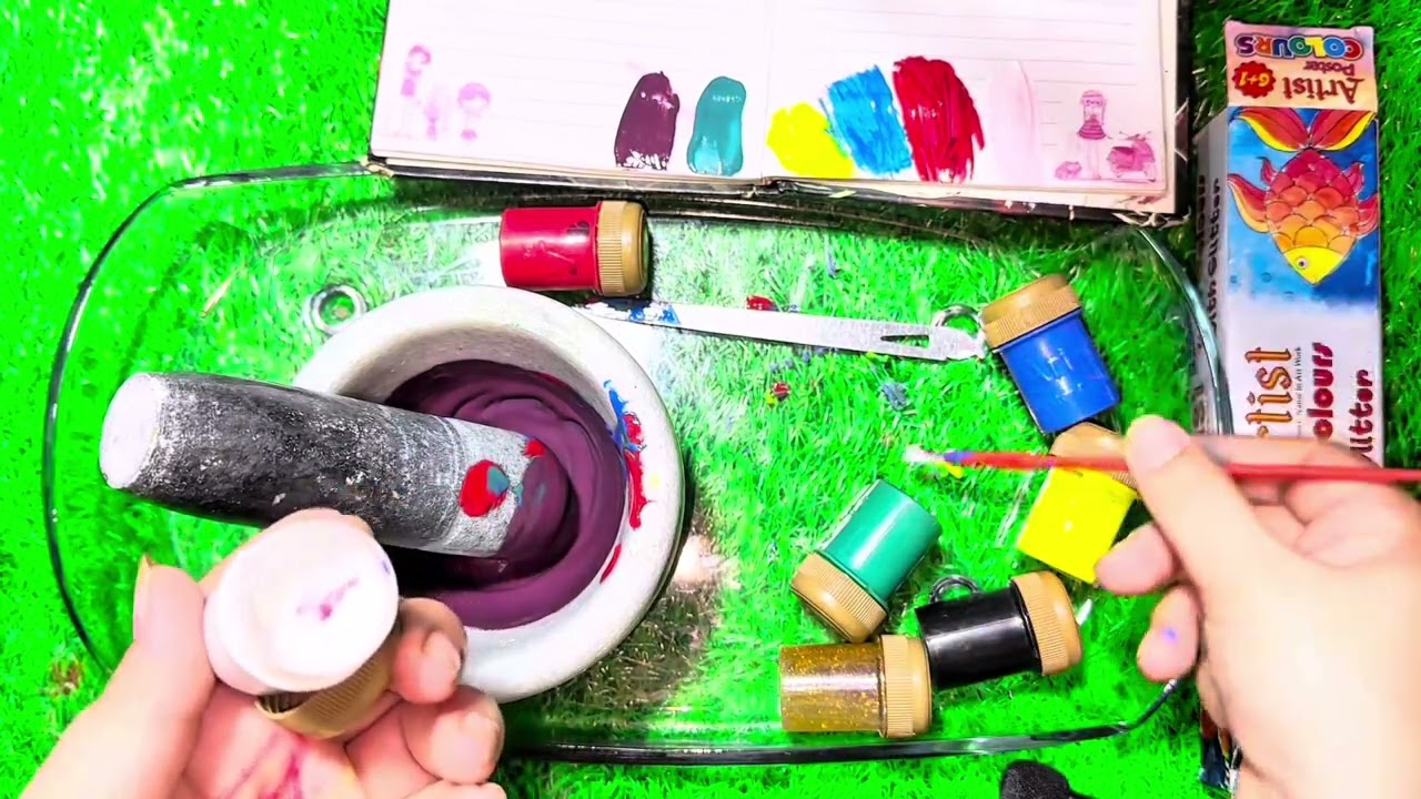 Colours satisfying video | glitter with poster colours | @BeautyBurstStudio 