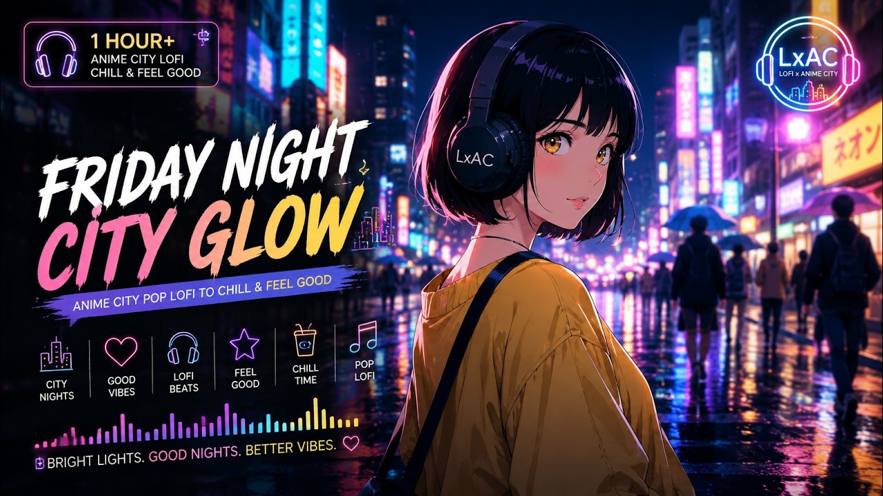 Friday Night City Glow 🌃🎧 | Anime City Pop Lofi to Chill & Feel Good