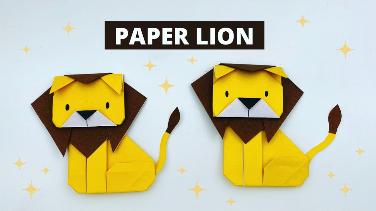 How To Make Easy Paper LION For Kids / ORIGAMI LION / Paper Craft Easy / KIDS crafts / EASY ORIGAMI
