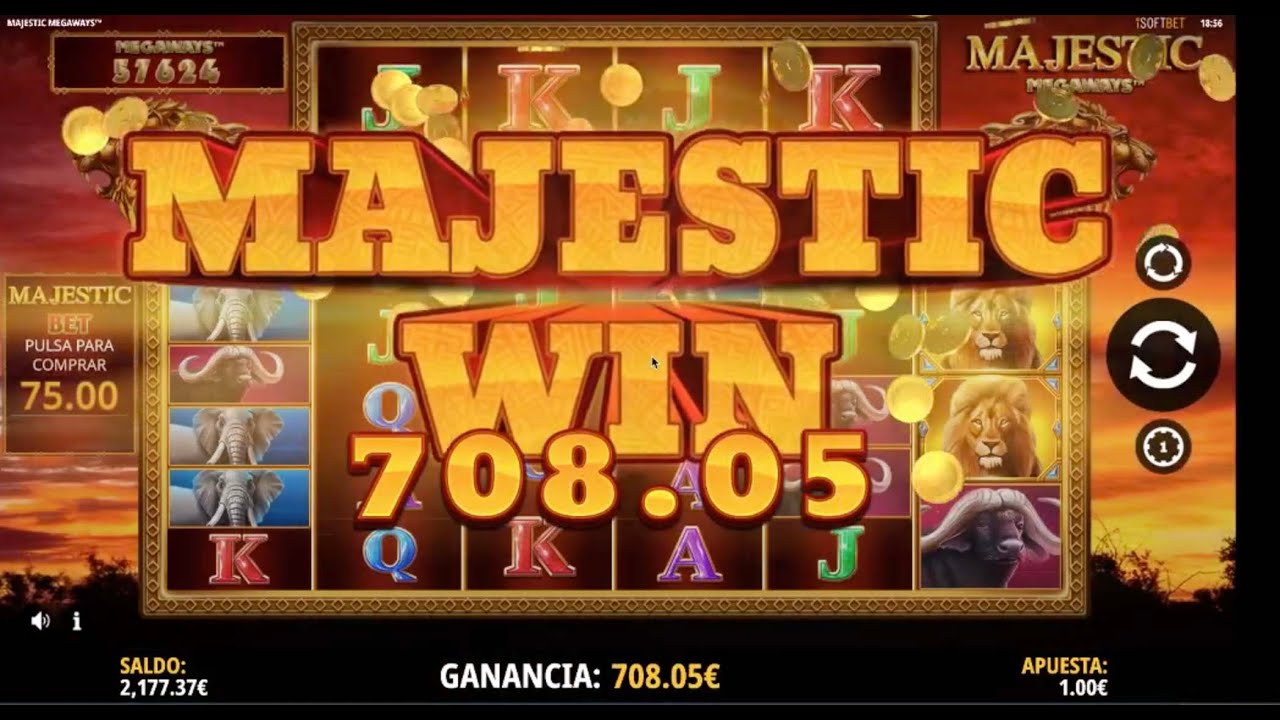 Sesi&oacute;n Slot Majestic Megaways en Bwin.es. 752&euro; de beneficio en menos 5 minutos