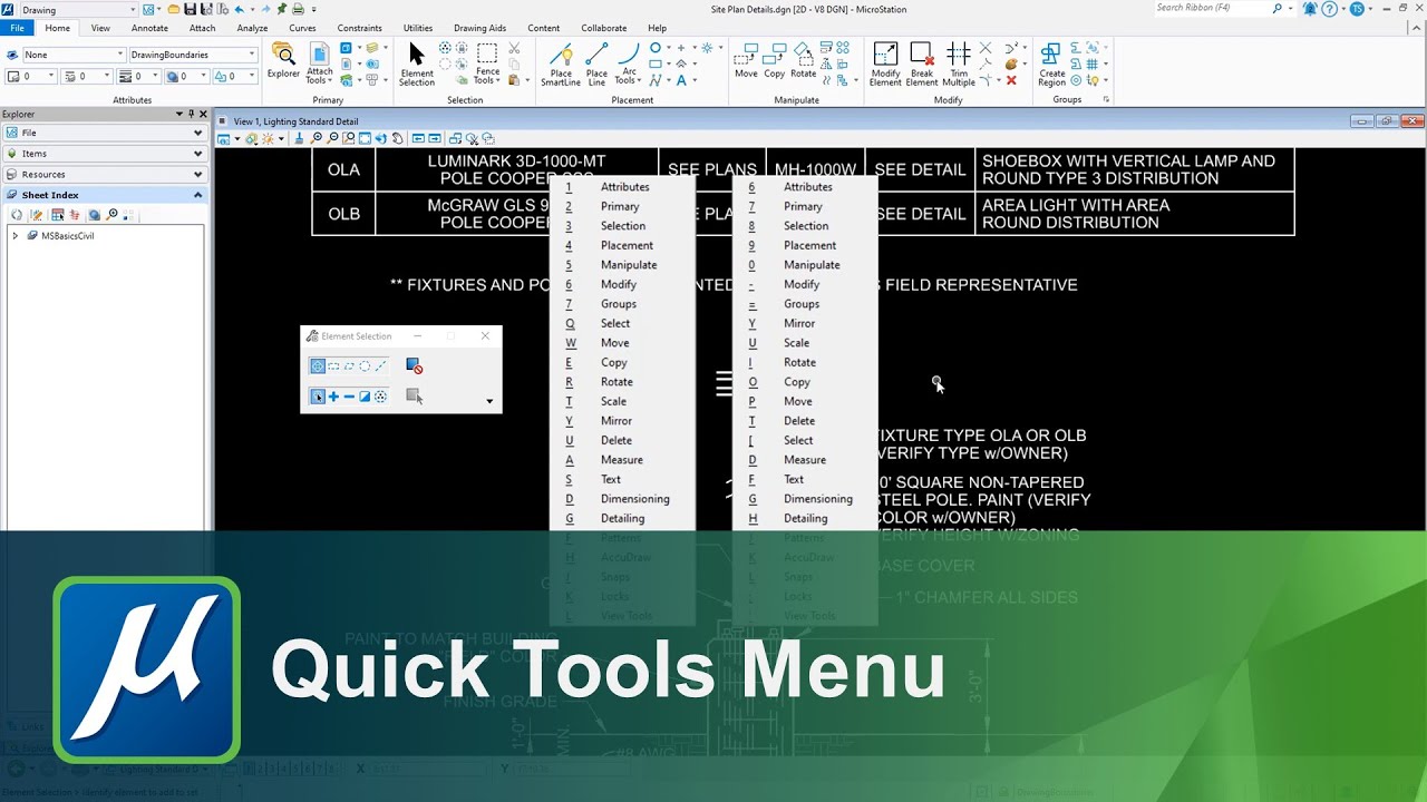 The Quick Tools Menu