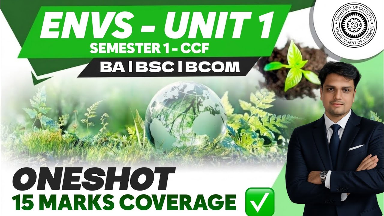 Unit -1 | Envs One shot | Ba/Bsc/Bcom Sem-1 CCF| Calcutta University 