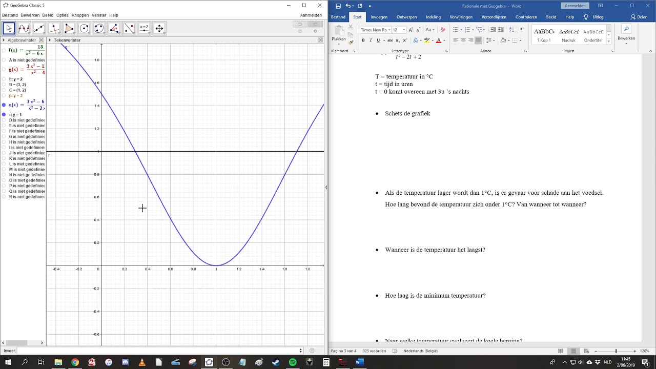Rationale vraagstukken met Geogebra (extra)