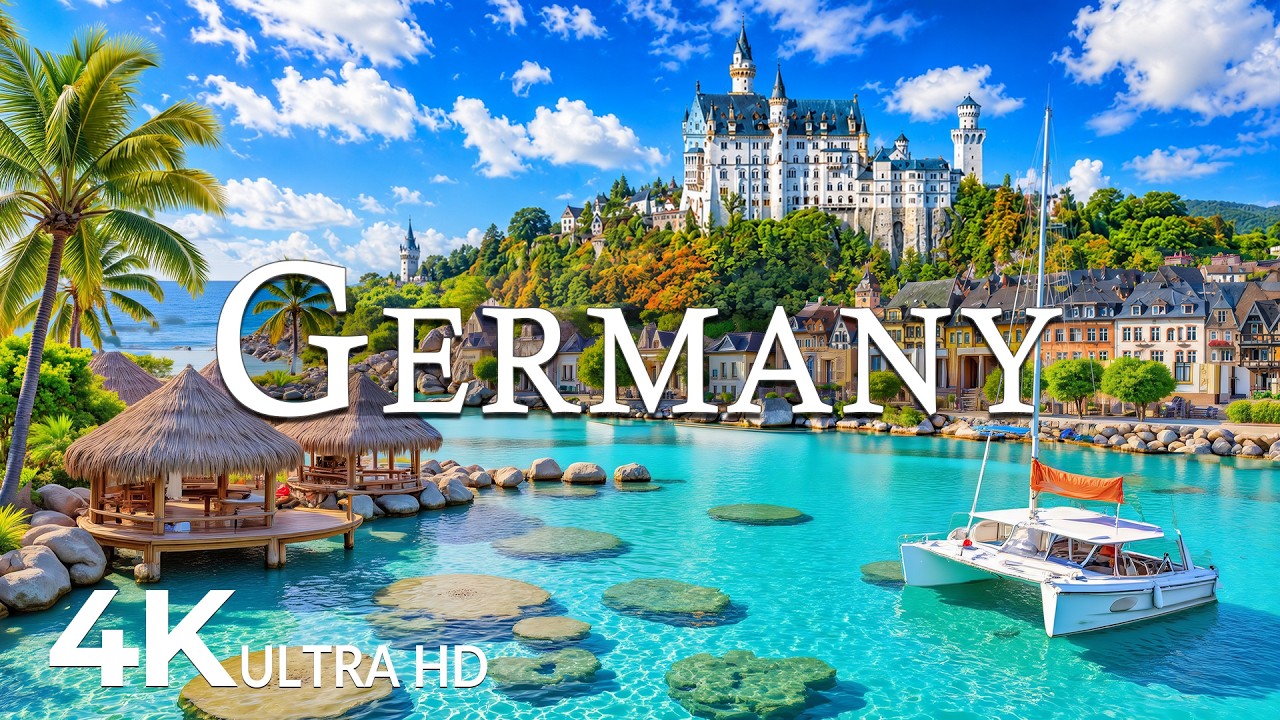 FLYING OVER GERMANY (4K UHD) &ndash; Soothing Music Along With Beautiful Nature Video - 4K Video ULTRA HD