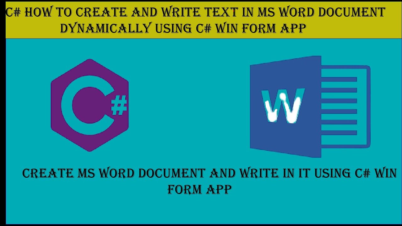 C# How to create and write text in MS Word document Dynamically using c# win form app