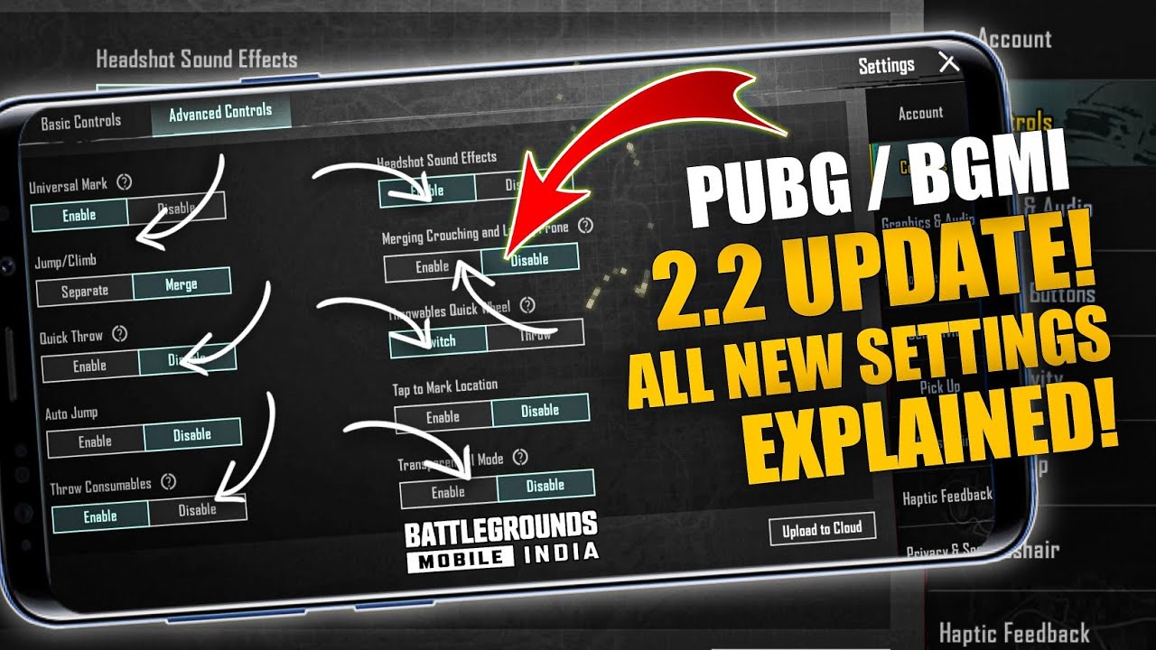 BGMI & PUBG 2.2 UPDATE ALL NEW BASIC SETTINGS GUIDE / EXPLAINED | BGMI KA SETTINGS🔥 | PUBG SETTINGS