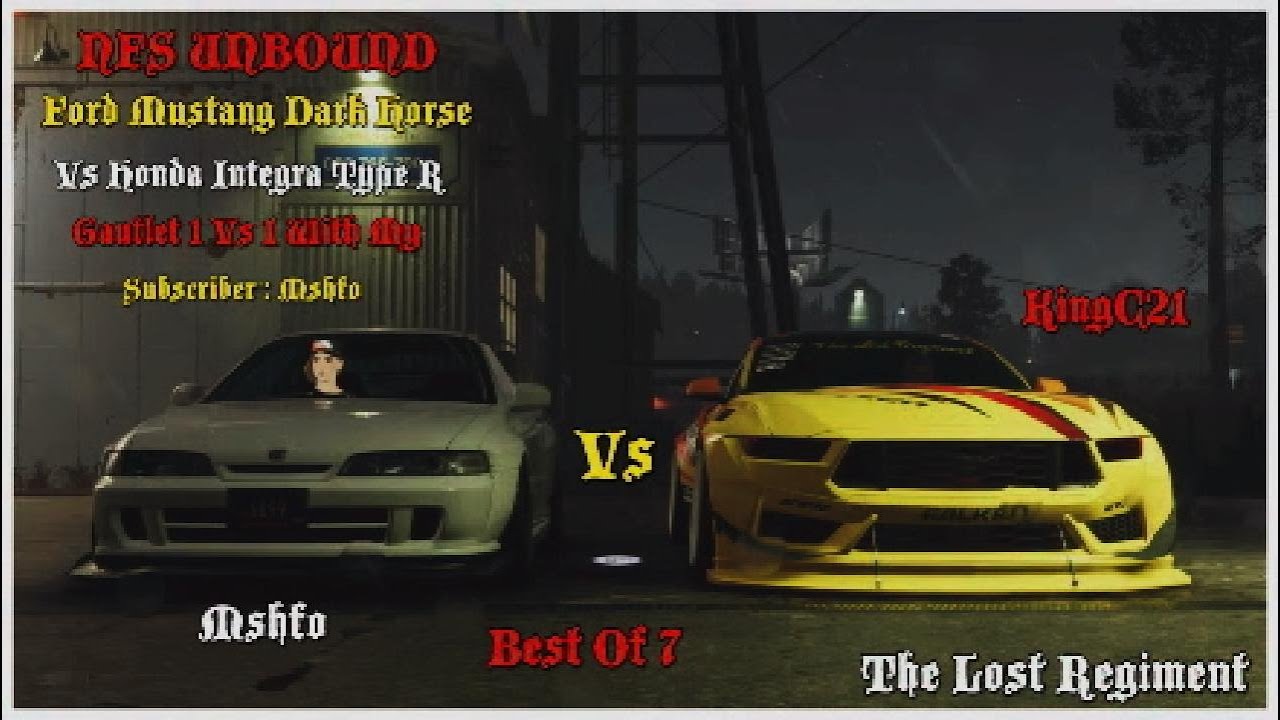 NFS UNBOUND GAUNTLET 1 VS 1 WITH MY SUBSCRIBER MSHFO BEST OF 7 (MUSTANG VS INTEGRA) 🏎️🏁🚓🇺🇸🇯🇵💯