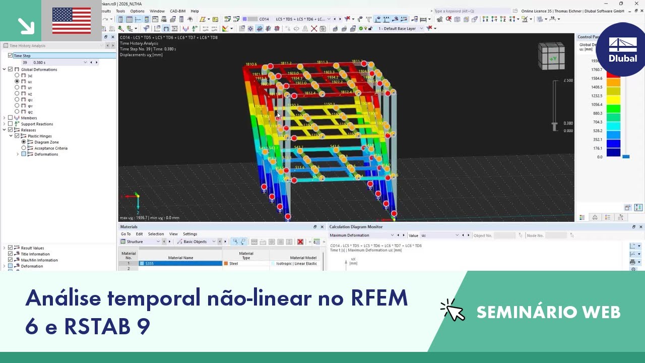 [EN] Seminário web, | Análise de Histórico de Tempo Não Linear em RFEM 6 e RSTAB 9