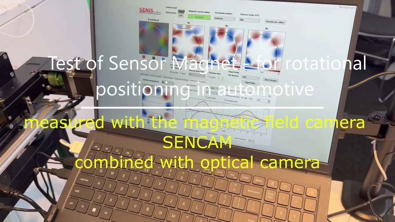 Test of Sensor Magnet - for rotational positioning in automotive - with SENCAM