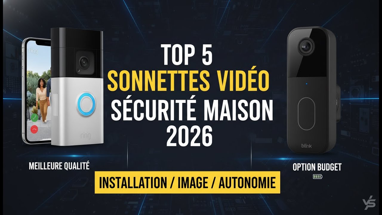 TOP 5 : Meilleure Sonnette Vidéo Sans Fil (2verture complète, Facile à installer)