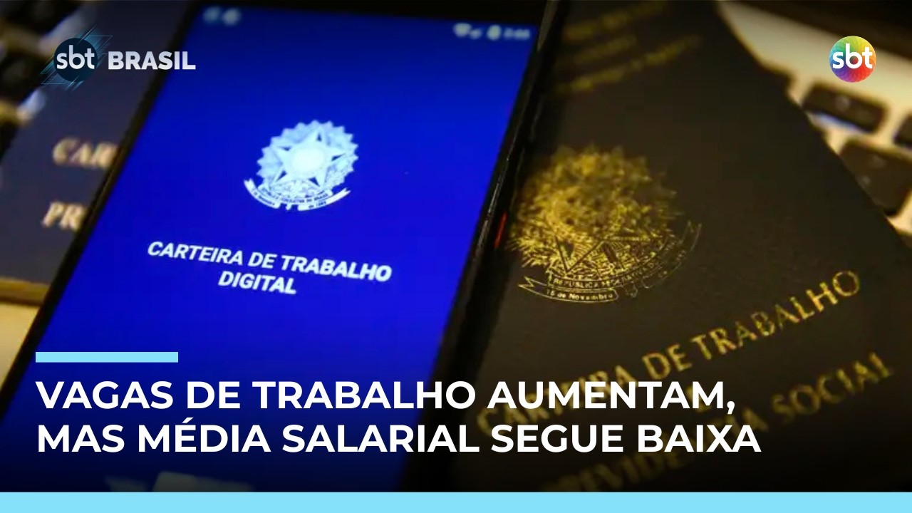 Maioria das vagas de trabalho criadas em 2025 tem média salarial mais baixa | #SBTBrasil