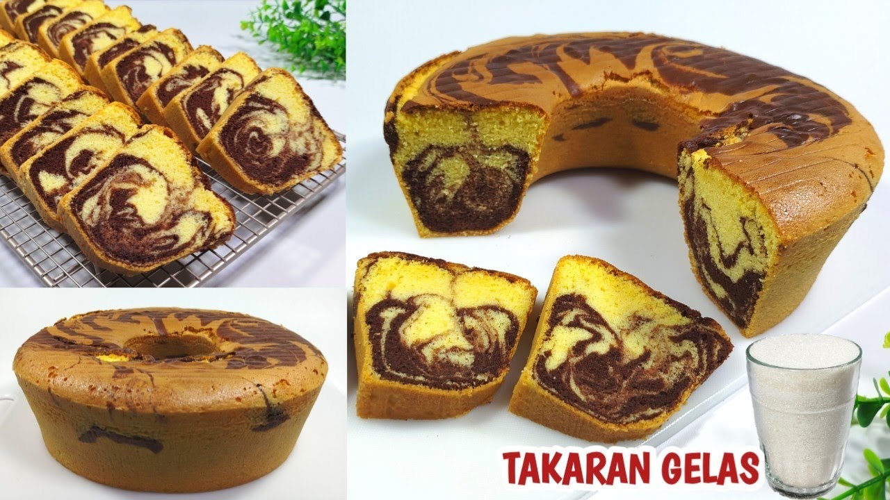 BOLU MARMER JUMBO 8 TELUR TAKARAN GELAS | LEMBUT ENAK DAN TIDAK SERET