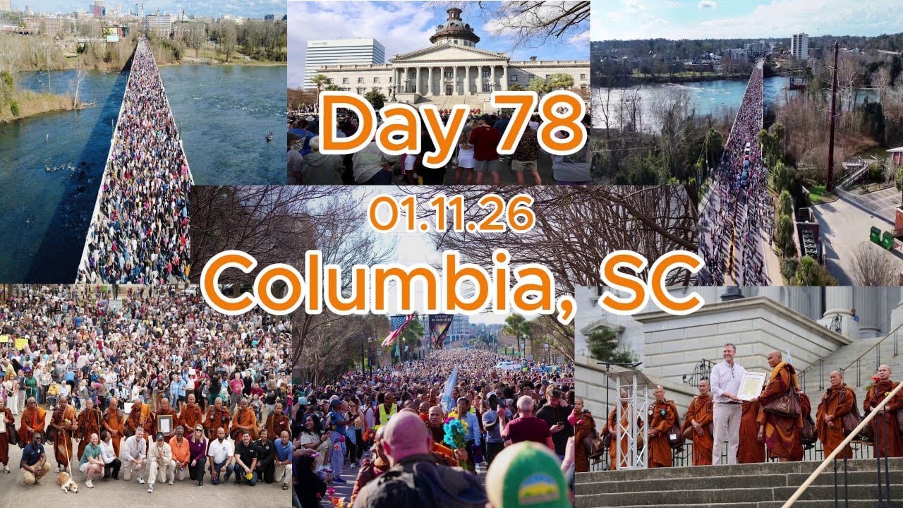 Barefoot Monks Walk For Peace (Day 78)