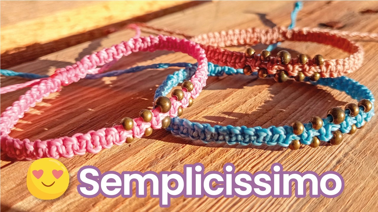 Semplice Bracciale Macramè con Perline - Tutorial Italiano per Principianti