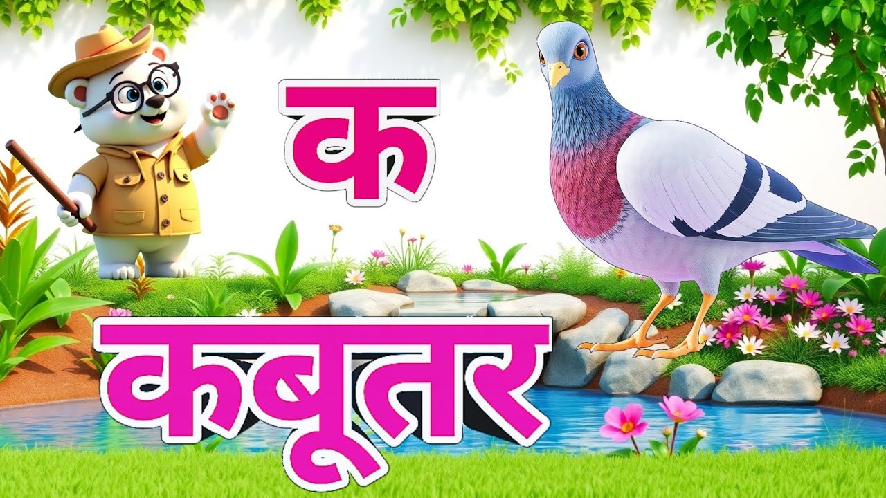  क से कबूतर,अ से अनार, आ से आम,हिंदीवर्णमाला,अआईऊएओ, a se anar, aa seaam | abcd, a for apple#kids 