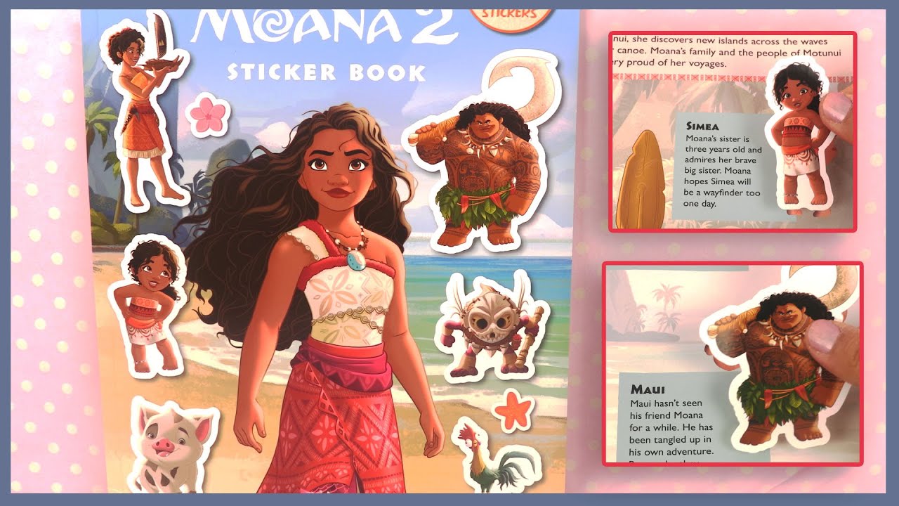 Vaiana 2 Autocollants Moana Sticker Book