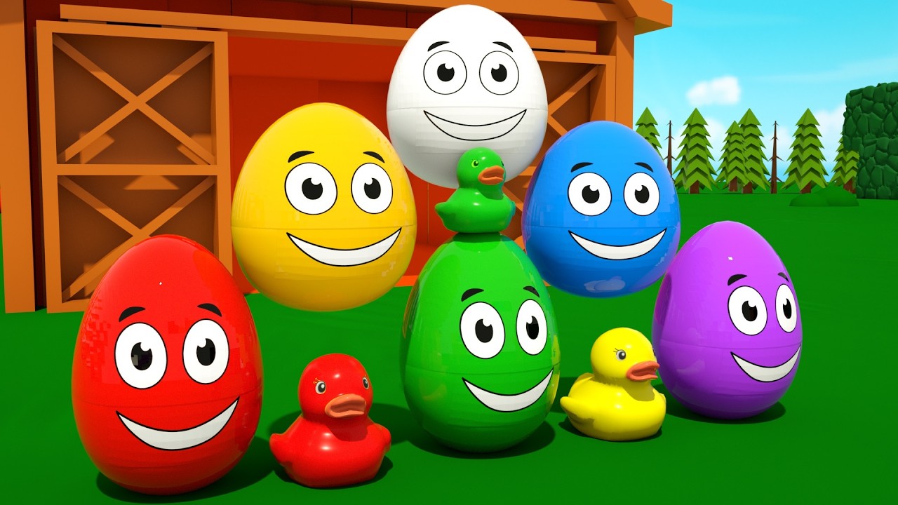 Aprender Colores y Números | Huevos de Colores en la Granja | Recopilación de canciones infantiles