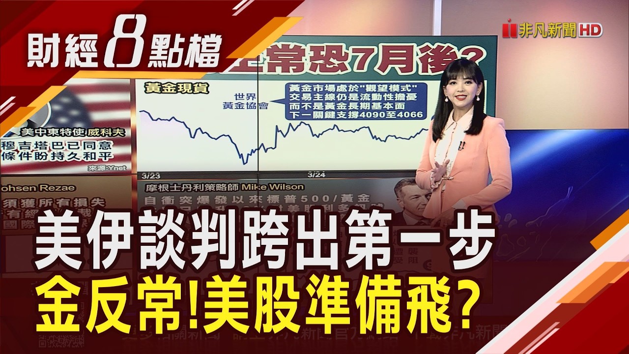 中東戰事現轉機 伊朗最高領袖點頭與美談判但提3條件 美陸戰隊仍前進中東為奪哈格島作準備 油不降.金不漲仍陷觀望...｜【財經8點檔】20260324｜非凡新聞｜主播 許娸雯