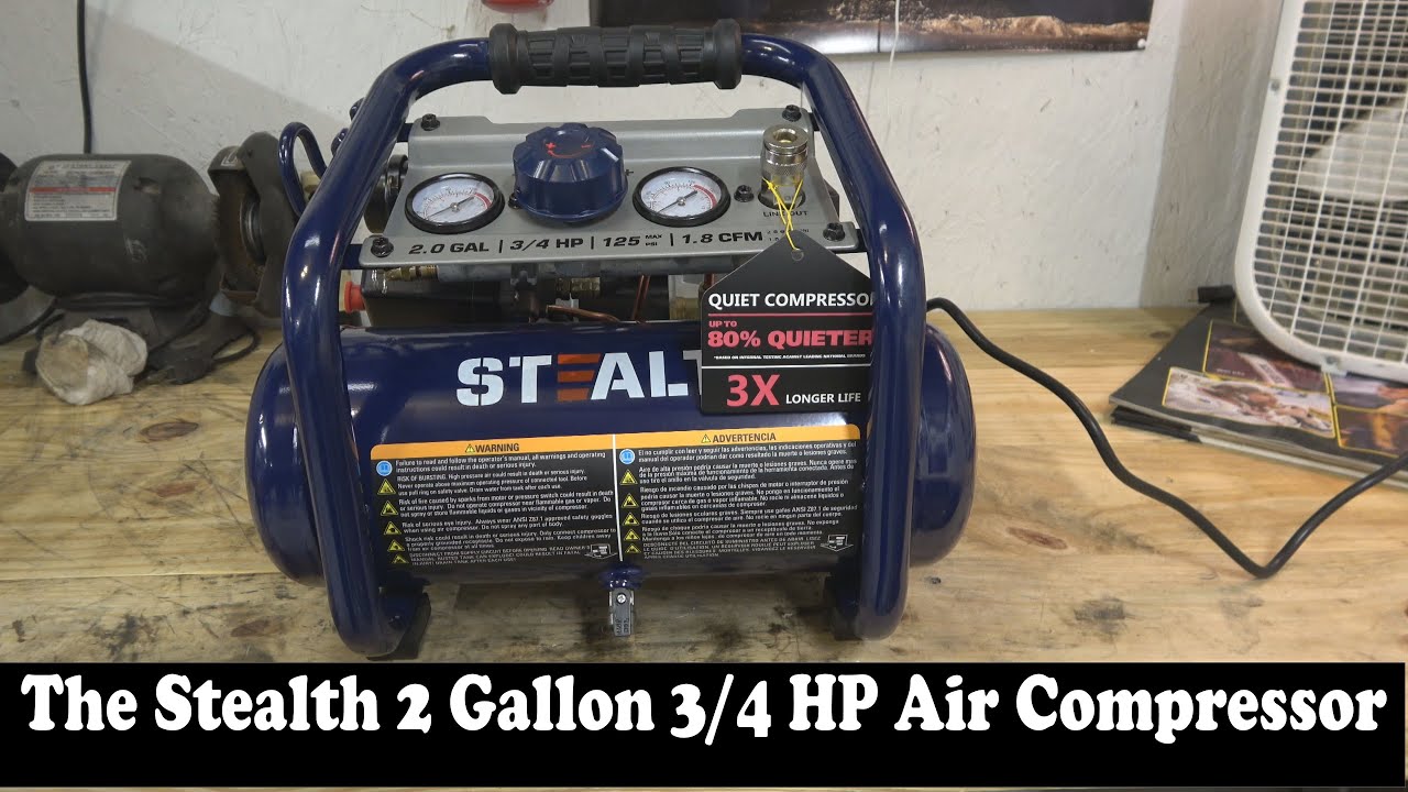 The Stealth 2 Gallon Air Compressor. An ultra quiet jobsite compressor.