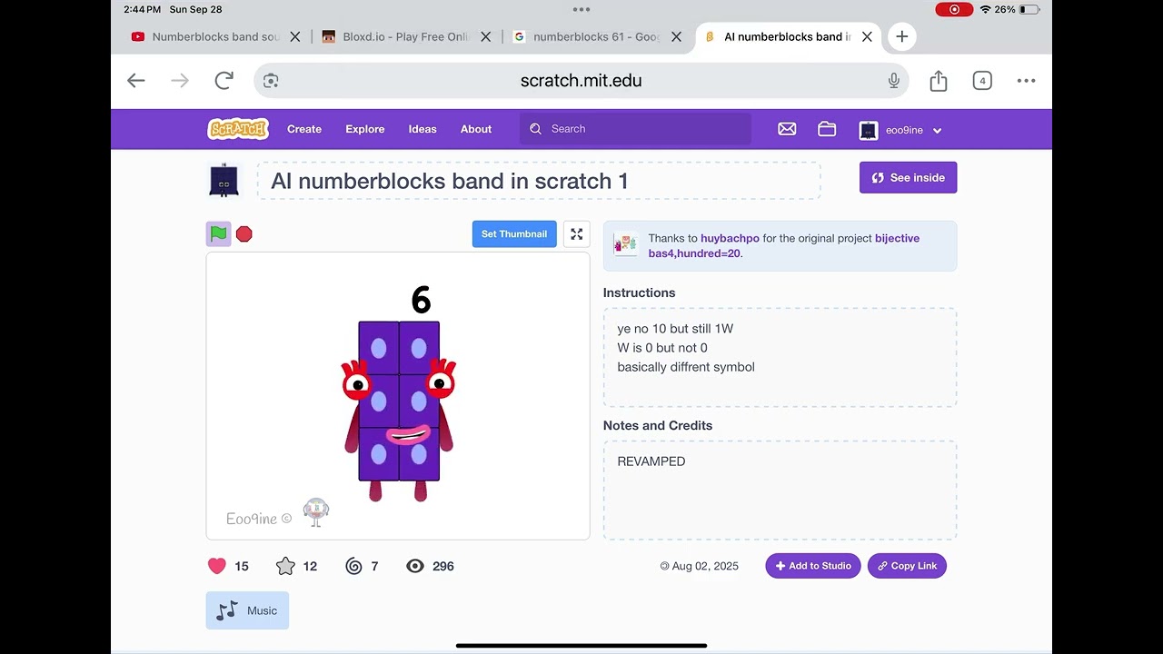 AI Numberblocks Band 1 in scratch (REVAMPED)