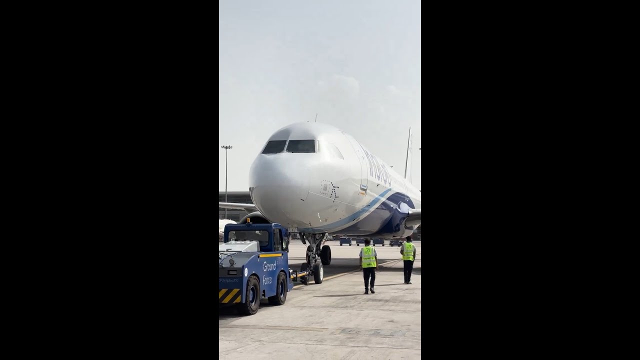 Aircraft Pushback | JustPlaneStuff | IndiGo 6E