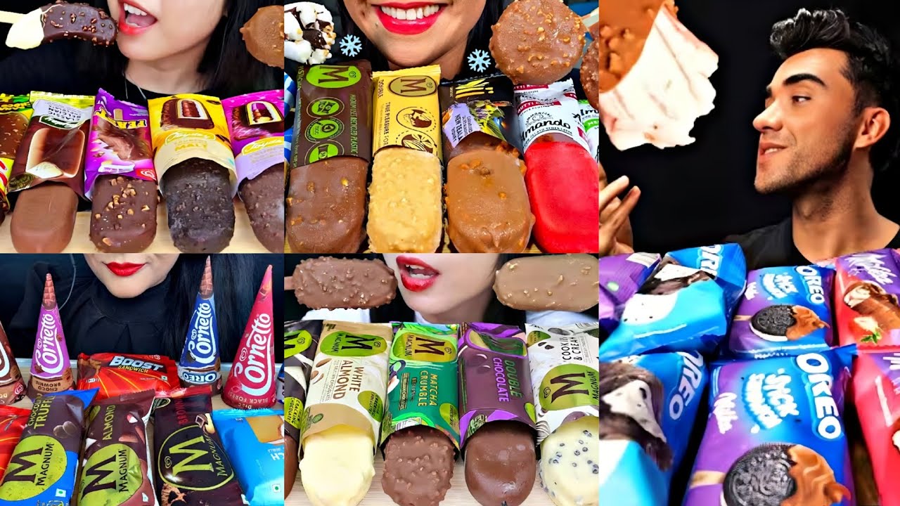 EATING CHOCOLATE ICE CREAM ❄️🍫🍦//MUKBANG COMPILATION 